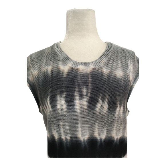 Evereve James Tie Dye Knit Sleeveless‎ Sweater Top Gray Black Layering Colorful - Picture 5 of 10
